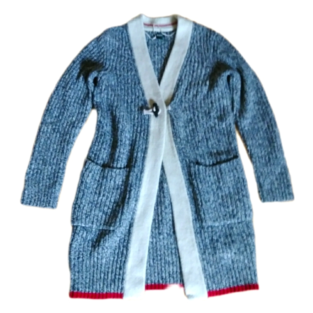 Roots Gray and White Women's Cardigan